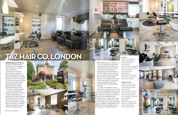 Taz London Featured In Canadian Hairdresser Magazine Hair Co Find Us At